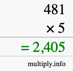 How to calculate 481 times 5 using long multiplication How to calculate 481 times 5 using long multiplication