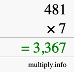 How to calculate 481 times 7 using long multiplication How to calculate 481 times 7 using long multiplication