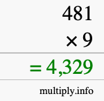How to calculate 481 times 9 using long multiplication How to calculate 481 times 9 using long multiplication
