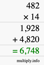 How to calculate 482 times 14 using long multiplication How to calculate 482 times 14 using long multiplication