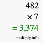How to calculate 482 times 7 using long multiplication How to calculate 482 times 7 using long multiplication