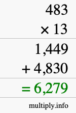 How to calculate 483 times 13 using long multiplication How to calculate 483 times 13 using long multiplication