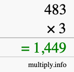 How to calculate 483 times 3 using long multiplication How to calculate 483 times 3 using long multiplication