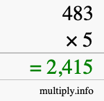 How to calculate 483 times 5 using long multiplication How to calculate 483 times 5 using long multiplication
