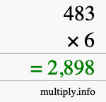 How to calculate 483 times 6 using long multiplication How to calculate 483 times 6 using long multiplication
