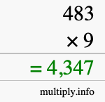 How to calculate 483 times 9 using long multiplication How to calculate 483 times 9 using long multiplication