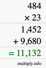 How to calculate 484 times 23 using long multiplication How to calculate 484 times 23 using long multiplication