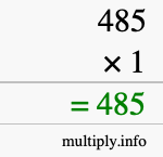 How to calculate 485 times 1 using long multiplication