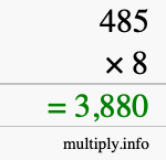 How to calculate 485 times 8 using long multiplication How to calculate 485 times 8 using long multiplication