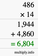How to calculate 486 times 14 using long multiplication How to calculate 486 times 14 using long multiplication