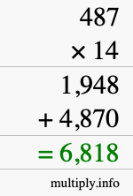 How to calculate 487 times 14 using long multiplication How to calculate 487 times 14 using long multiplication