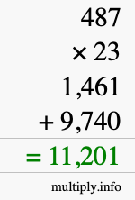 How to calculate 487 times 23 using long multiplication How to calculate 487 times 23 using long multiplication