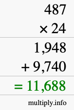How to calculate 487 times 24 using long multiplication How to calculate 487 times 24 using long multiplication