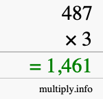 How to calculate 487 times 3 using long multiplication How to calculate 487 times 3 using long multiplication