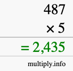 How to calculate 487 times 5 using long multiplication How to calculate 487 times 5 using long multiplication