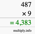 How to calculate 487 times 9 using long multiplication How to calculate 487 times 9 using long multiplication