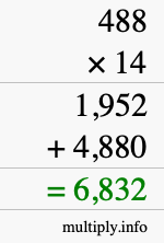 How to calculate 488 times 14 using long multiplication How to calculate 488 times 14 using long multiplication