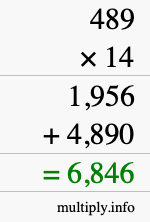 How to calculate 489 times 14 using long multiplication How to calculate 489 times 14 using long multiplication