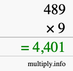 How to calculate 489 times 9 using long multiplication How to calculate 489 times 9 using long multiplication