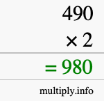 How to calculate 490 times 2 using long multiplication How to calculate 490 times 2 using long multiplication