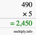 How to calculate 490 times 5 using long multiplication How to calculate 490 times 5 using long multiplication