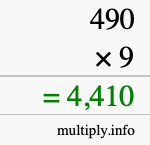 How to calculate 490 times 9 using long multiplication How to calculate 490 times 9 using long multiplication
