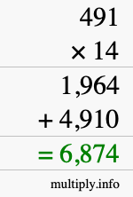 How to calculate 491 times 14 using long multiplication How to calculate 491 times 14 using long multiplication