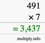 How to calculate 491 times 7 using long multiplication How to calculate 491 times 7 using long multiplication