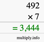 How to calculate 492 times 7 using long multiplication How to calculate 492 times 7 using long multiplication