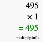 How to calculate 495 times 1 using long multiplication