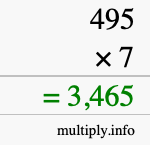 How to calculate 495 times 7 using long multiplication How to calculate 495 times 7 using long multiplication