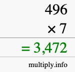 How to calculate 496 times 7 using long multiplication How to calculate 496 times 7 using long multiplication