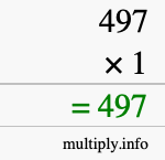 How to calculate 497 times 1 using long multiplication
