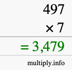 How to calculate 497 times 7 using long multiplication How to calculate 497 times 7 using long multiplication