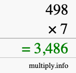 How to calculate 498 times 7 using long multiplication How to calculate 498 times 7 using long multiplication