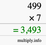 How to calculate 499 times 7 using long multiplication How to calculate 499 times 7 using long multiplication