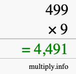 How to calculate 499 times 9 using long multiplication How to calculate 499 times 9 using long multiplication