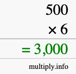 How to calculate 500 times 6 using long multiplication How to calculate 500 times 6 using long multiplication