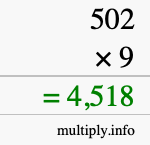 How to calculate 502 times 9 using long multiplication How to calculate 502 times 9 using long multiplication