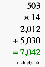 How to calculate 503 times 14 using long multiplication How to calculate 503 times 14 using long multiplication