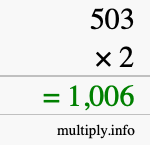 How to calculate 503 times 2 using long multiplication How to calculate 503 times 2 using long multiplication