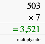 How to calculate 503 times 7 using long multiplication How to calculate 503 times 7 using long multiplication