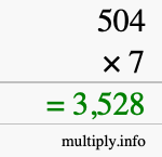 How to calculate 504 times 7 using long multiplication How to calculate 504 times 7 using long multiplication