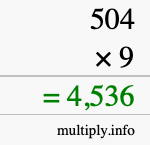 How to calculate 504 times 9 using long multiplication How to calculate 504 times 9 using long multiplication