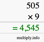 How to calculate 505 times 9 using long multiplication How to calculate 505 times 9 using long multiplication