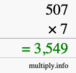 How to calculate 507 times 7 using long multiplication How to calculate 507 times 7 using long multiplication