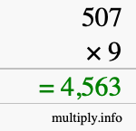 How to calculate 507 times 9 using long multiplication How to calculate 507 times 9 using long multiplication