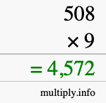How to calculate 508 times 9 using long multiplication How to calculate 508 times 9 using long multiplication