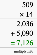How to calculate 509 times 14 using long multiplication How to calculate 509 times 14 using long multiplication