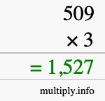 How to calculate 509 times 3 using long multiplication How to calculate 509 times 3 using long multiplication